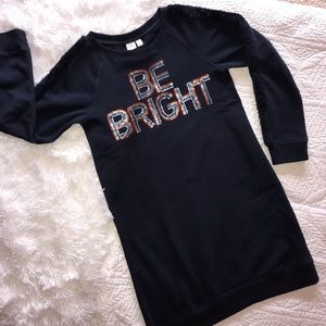 Gap Kids Navy “Be Bright” Sweatshirt Dress